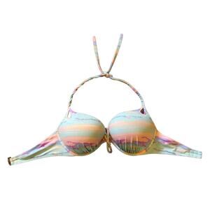 Victoria’s Secret bombshell bikini top sunset teal purple orange southwest s 36D